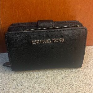 Michael Kors Black Wallet with silver Accents